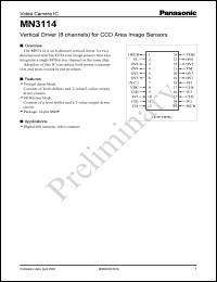 datasheet for MN3114 by Panasonic - Semiconductor Company of Matsushita Electronics Corporation