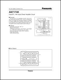 datasheet for AN7174K by Panasonic - Semiconductor Company of Matsushita Electronics Corporation