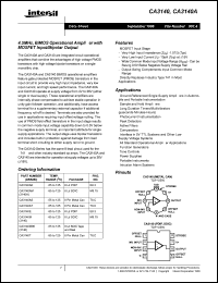 datasheet for CA3140AS by Intersil Corporation