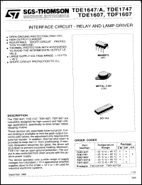 datasheet for TDE1607DP by SGS-Thomson Microelectronics