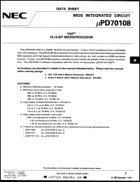 datasheet for uPD70108L-8 by NEC Electronics Inc.