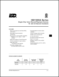 datasheet for ISD1016AG by Information Storage Devices, Inc.