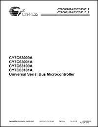 datasheet for CY7C63101A-QC by Cypress Semiconductor