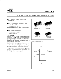 datasheet for M27C512-90XF3 by SGS-Thomson Microelectronics