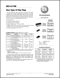 datasheet for MC14174BCP by ON Semiconductor