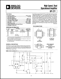 datasheet for OP271EZ by Analog Devices