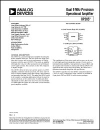 datasheet for OP285GP by Analog Devices