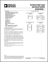 datasheet for OP292GP by Analog Devices