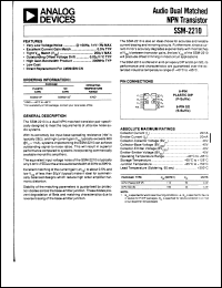 datasheet for SSM2210P by Analog Devices