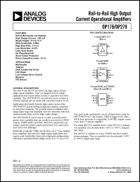 datasheet for OP179GRT by Analog Devices