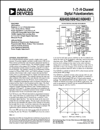 datasheet for AD8400AN10 by Analog Devices