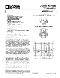 datasheet for AD8072ARM by Analog Devices