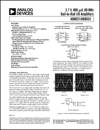 datasheet for AD8032AN by Analog Devices