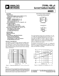 datasheet for AD8005ART-REEL by Analog Devices