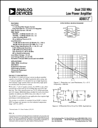datasheet for AD8012AR-REEL by Analog Devices