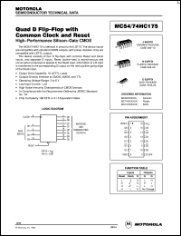 datasheet for MC74HC175FEL by ON Semiconductor