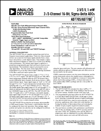 datasheet for AD7705BRU by Analog Devices