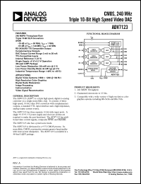 datasheet for ADV7123KST50 by Analog Devices