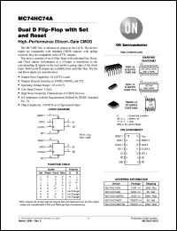 datasheet for MC74HC74AFEL by ON Semiconductor