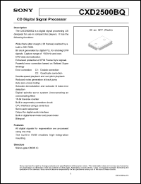 datasheet for CXD2500BQ by Sony Semiconductor