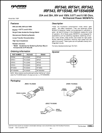 datasheet for RF1S540 by Harris Semiconductor