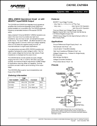 datasheet for CA3160AE by Harris Semiconductor