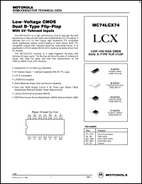datasheet for MC74LCX74D by ON Semiconductor