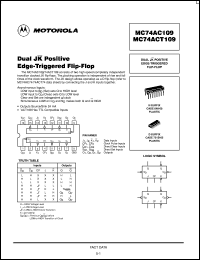 datasheet for MC74AC109D by ON Semiconductor