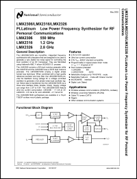 datasheet for LMX2326TMX by 