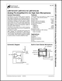 datasheet for LMV1012TPX-15 by 