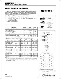 datasheet for MC10H104MEL by ON Semiconductor