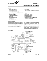 datasheet for HT48CA3 by Holtek Semiconductor Inc.