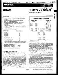 datasheet for MT4C4001JZ-8 by 