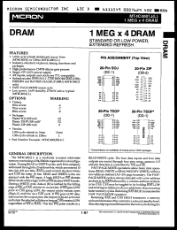 datasheet for MT4C4001JZ-6L by 