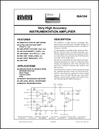 datasheet for INA104SM by Burr-Brown Corporation