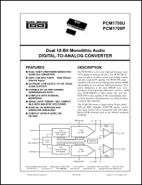 datasheet for PCM1700P-K by Burr-Brown Corporation