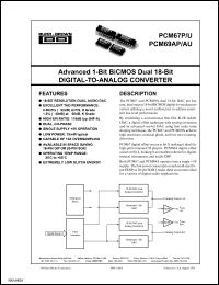 datasheet for PCM69AP by Burr-Brown Corporation