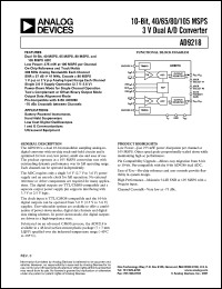 datasheet for AD9218BST-40 by Analog Devices