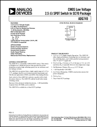 datasheet for ADG749BKS by Analog Devices