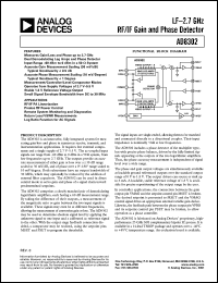 datasheet for AD8302ARU by Analog Devices