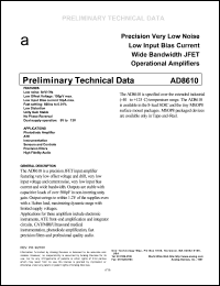 datasheet for AD8610AR by Analog Devices