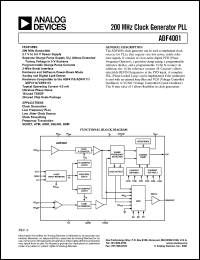 datasheet for ADF4001BRU by Analog Devices