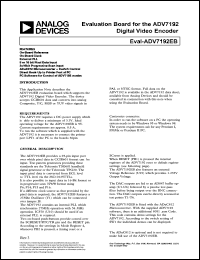datasheet for EVAL-ADV7192EB by Analog Devices