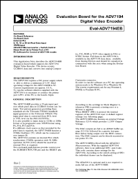 datasheet for EVAL-ADV7194EB by Analog Devices