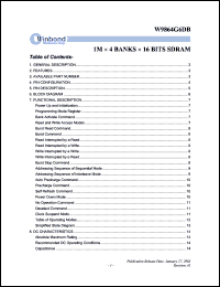 datasheet for W9864G6DB by Winbond Electronics