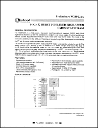 datasheet for W25P222AD-4A by Winbond Electronics