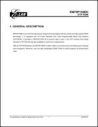 datasheet for EM78P156EHP by ELAN Microelectronics Corp.