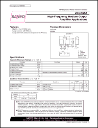 datasheet for 2SC5551 by SANYO Electric Co., Ltd.