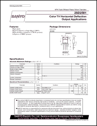 datasheet for 2SD2581 by SANYO Electric Co., Ltd.