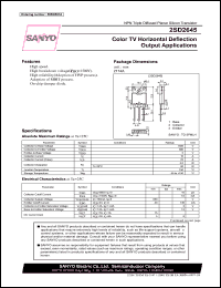 datasheet for 2SD2645 by SANYO Electric Co., Ltd.